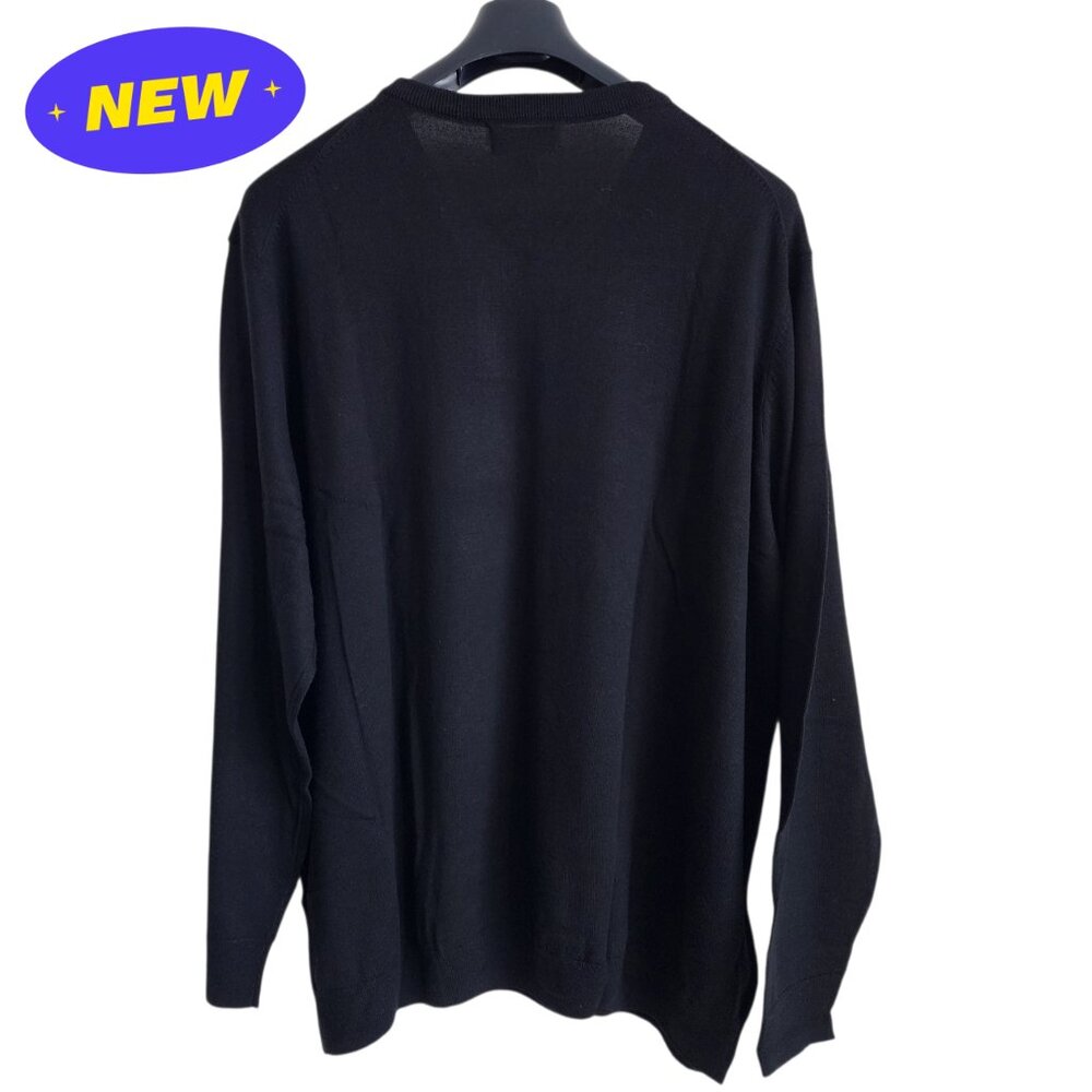 3xb Sweater Black Jos A Bank V Neck Merino Wool New Nwt Mens Tailored 3xl Size - Picture 2 of 16